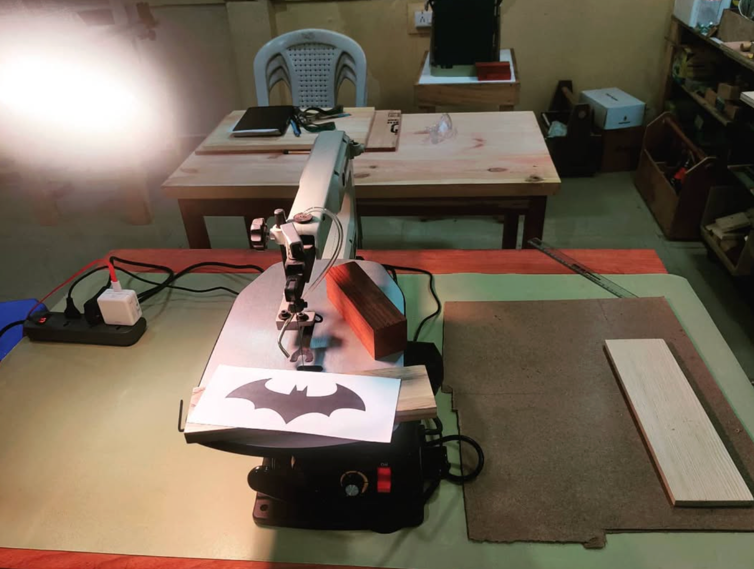 Bandsaw and workbench