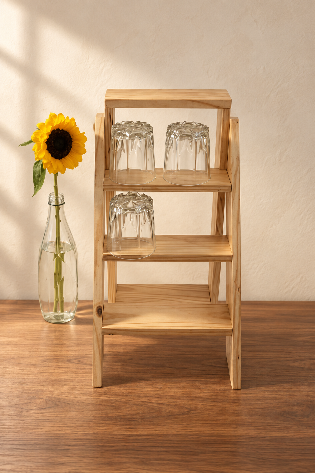 Handmade wooden crockery stand