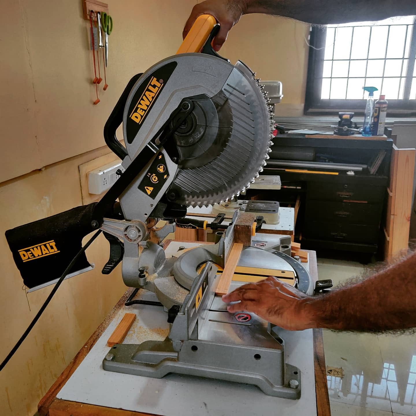 Raghavendran working in the workshop